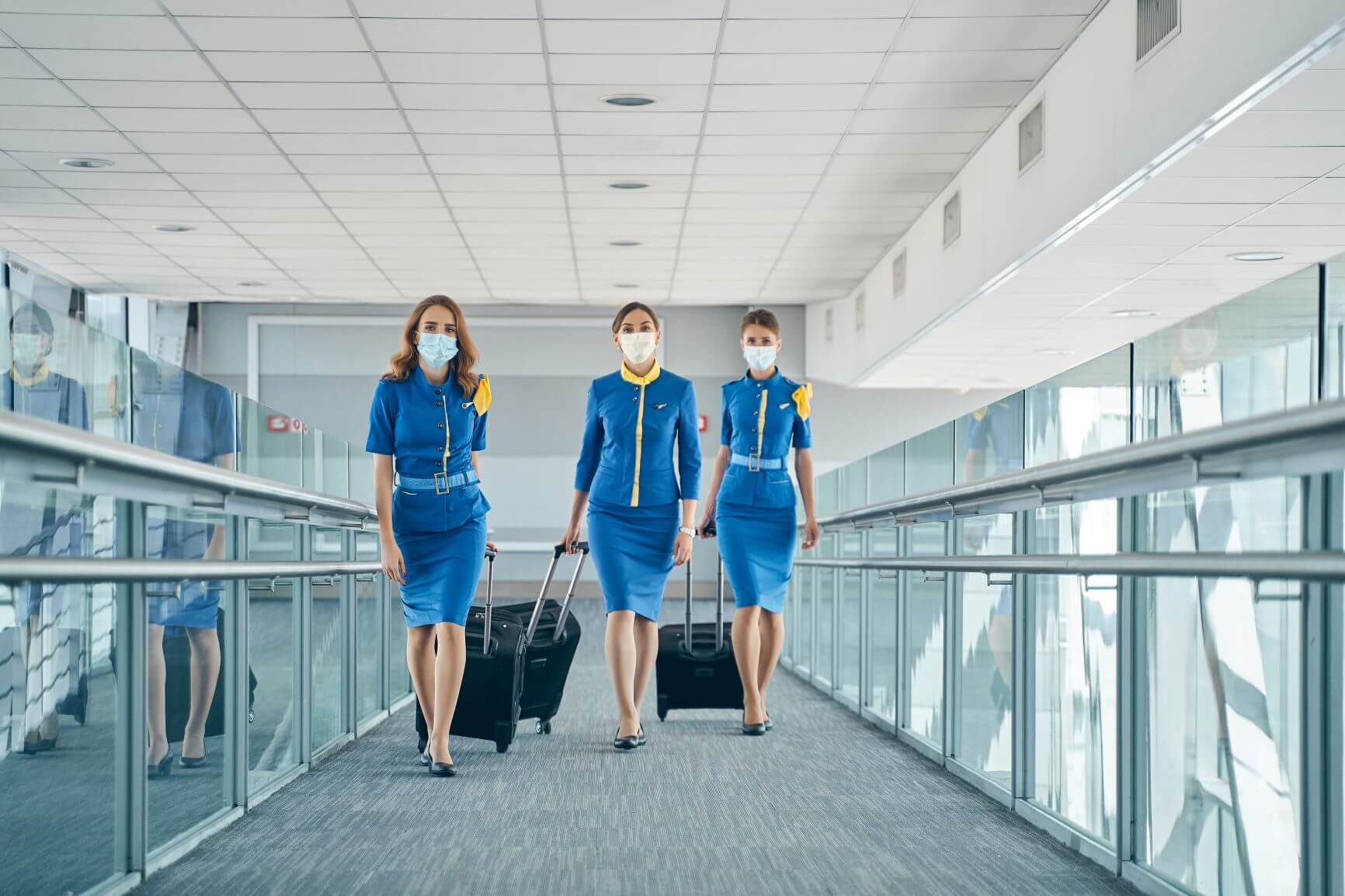 flight attendants in airport